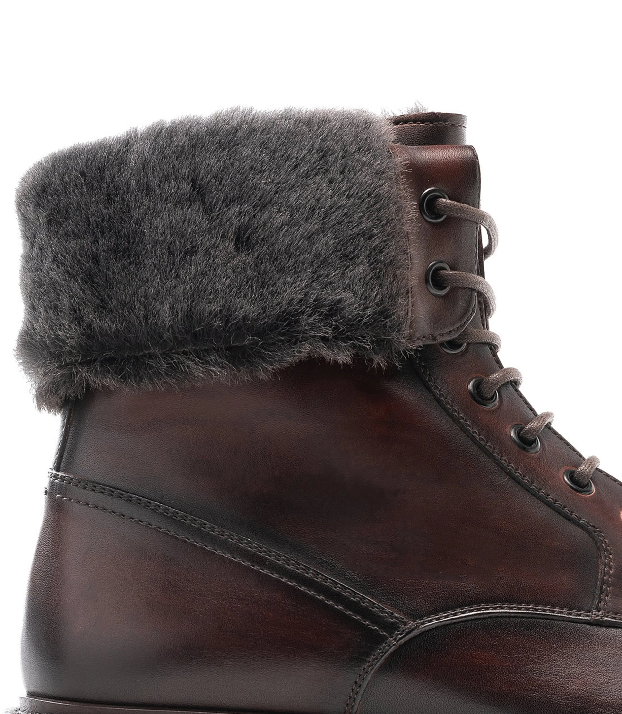 Height Increasing Brown Leather Avigon Chunky Derby Boots sold by Costoso Italiano product image thumbnail 3