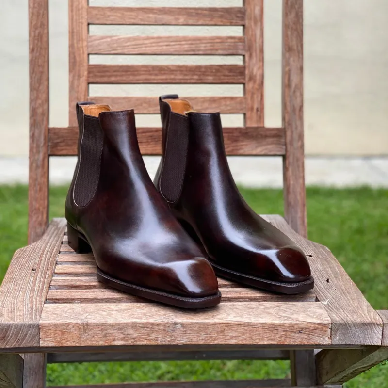 Brown Leather Teramo Slip On Chelsea Boots - AW24 sold by Costoso Italiano