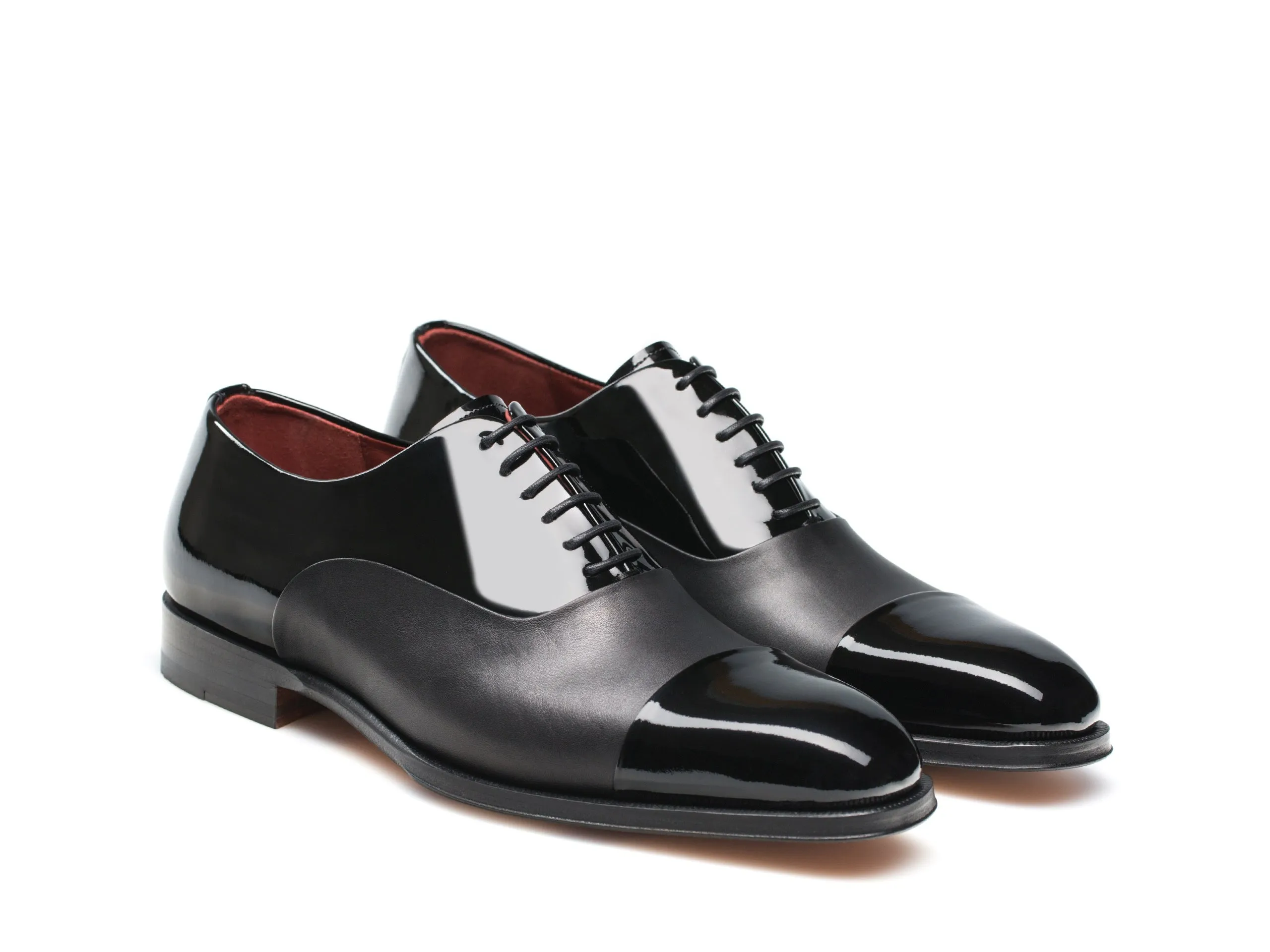 Black Patent Leather Laga Toe Cap Lace Up Oxfords sold by Costoso Italiano product image thumbnail 2