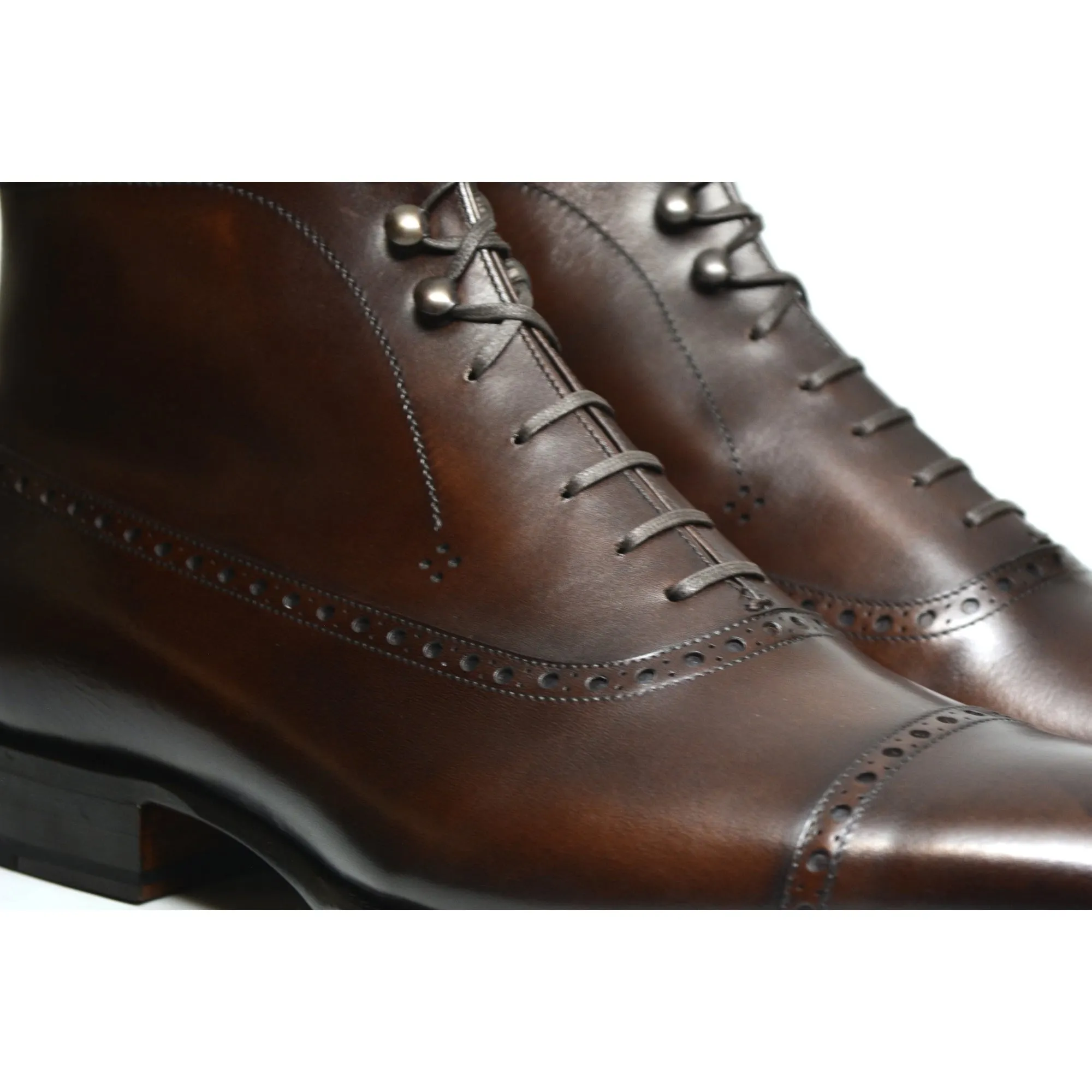 Height Increasing Brown Leather Clifton Lace Up Boots sold by Costoso Italiano product image thumbnail 3