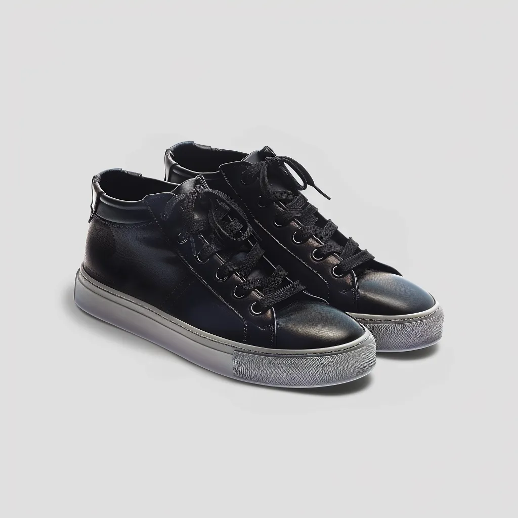 Black Leather Lace Up BlancWalk Sneakers - Summer 2024 Collection sold by Costoso Italiano