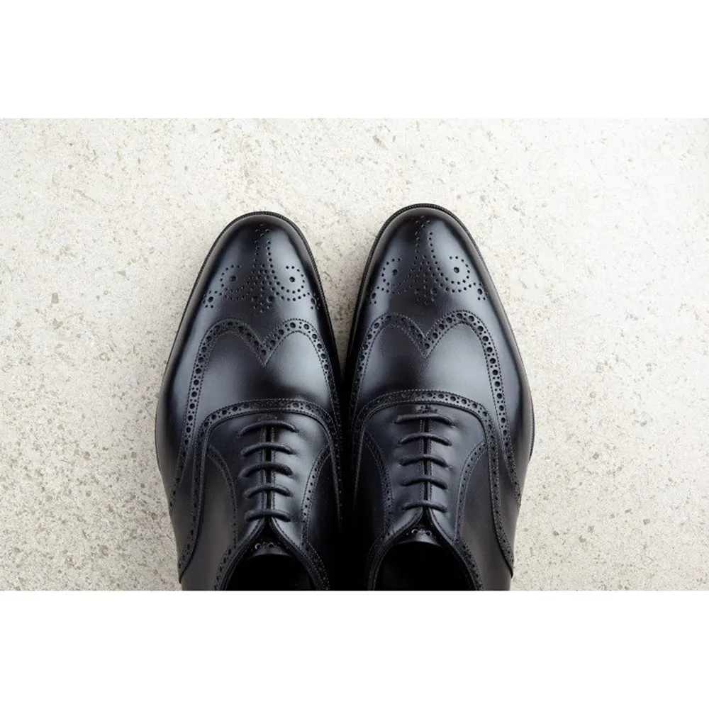 Height Increasing Black Leather Gedling Brogue Oxfords sold by Costoso Italiano product image thumbnail 2