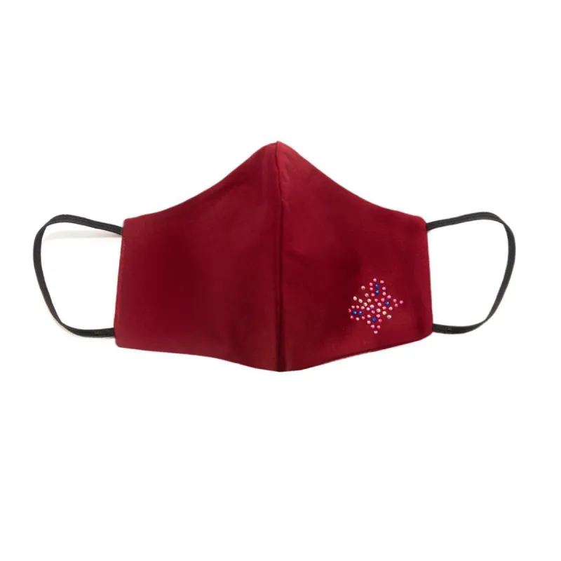 Red Silk Mask with Butterfly in Swarovski Crystals sold by Costoso Italiano