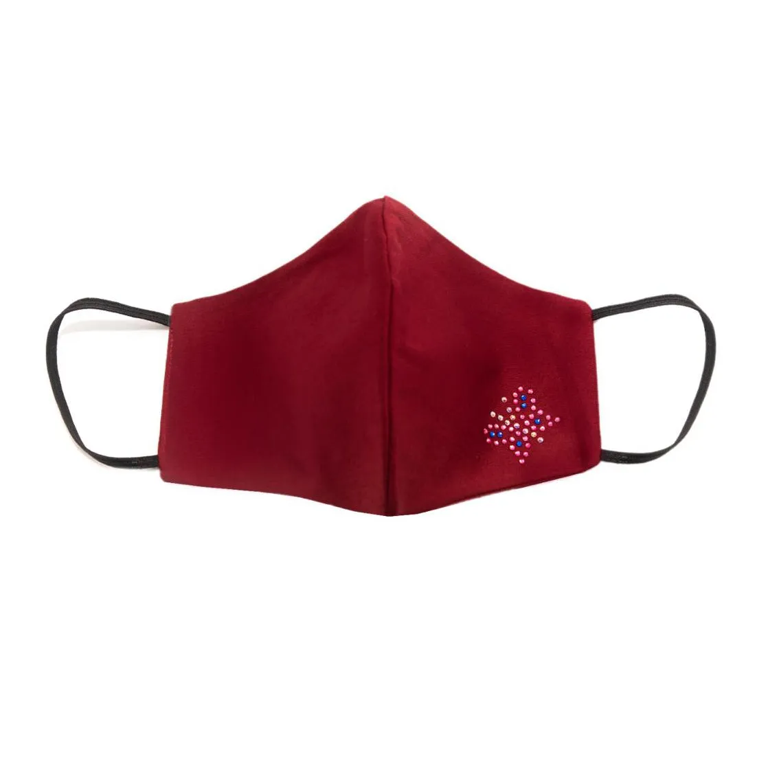 Red Silk Mask with Butterfly in Swarovski Crystals sold by Costoso Italiano