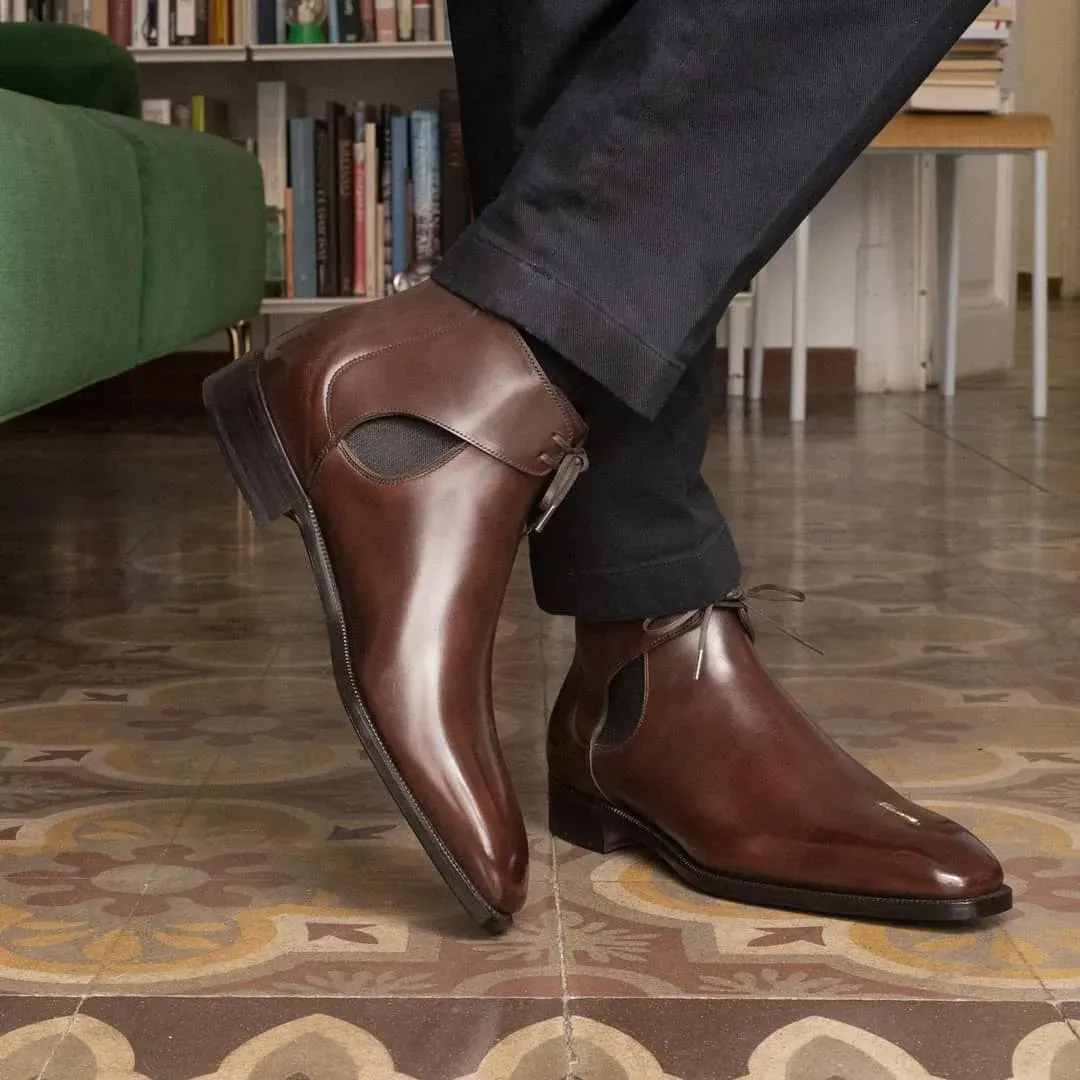 Brown Leather Cowra Chelsea Boots sold by Costoso Italiano