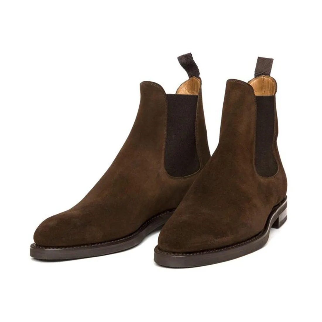 Flat Feet Shoes - Brown Suede Fenland Slip On Chelsea Boots with Arch Support sold by Costoso Italiano product image thumbnail 4