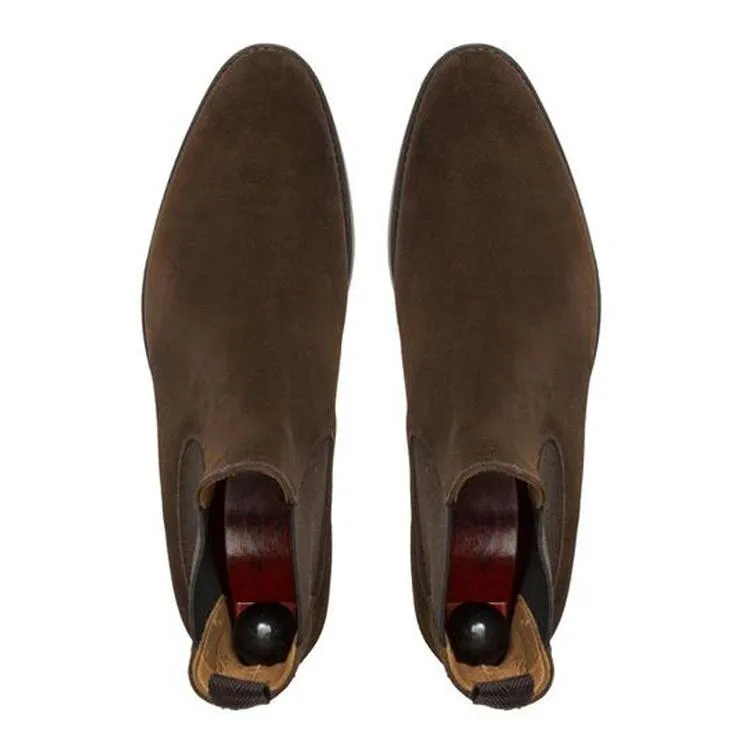 Flat Feet Shoes - Brown Suede Fenland Slip On Chelsea Boots with Arch Support sold by Costoso Italiano product image thumbnail 2