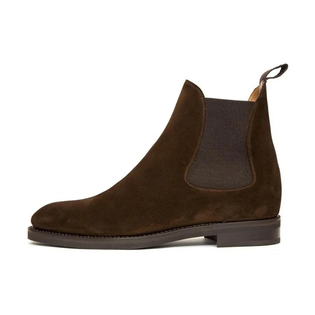 Flat Feet Shoes - Brown Suede Fenland Slip On Chelsea Boots with Arch Support sold by Costoso Italiano product image thumbnail 3