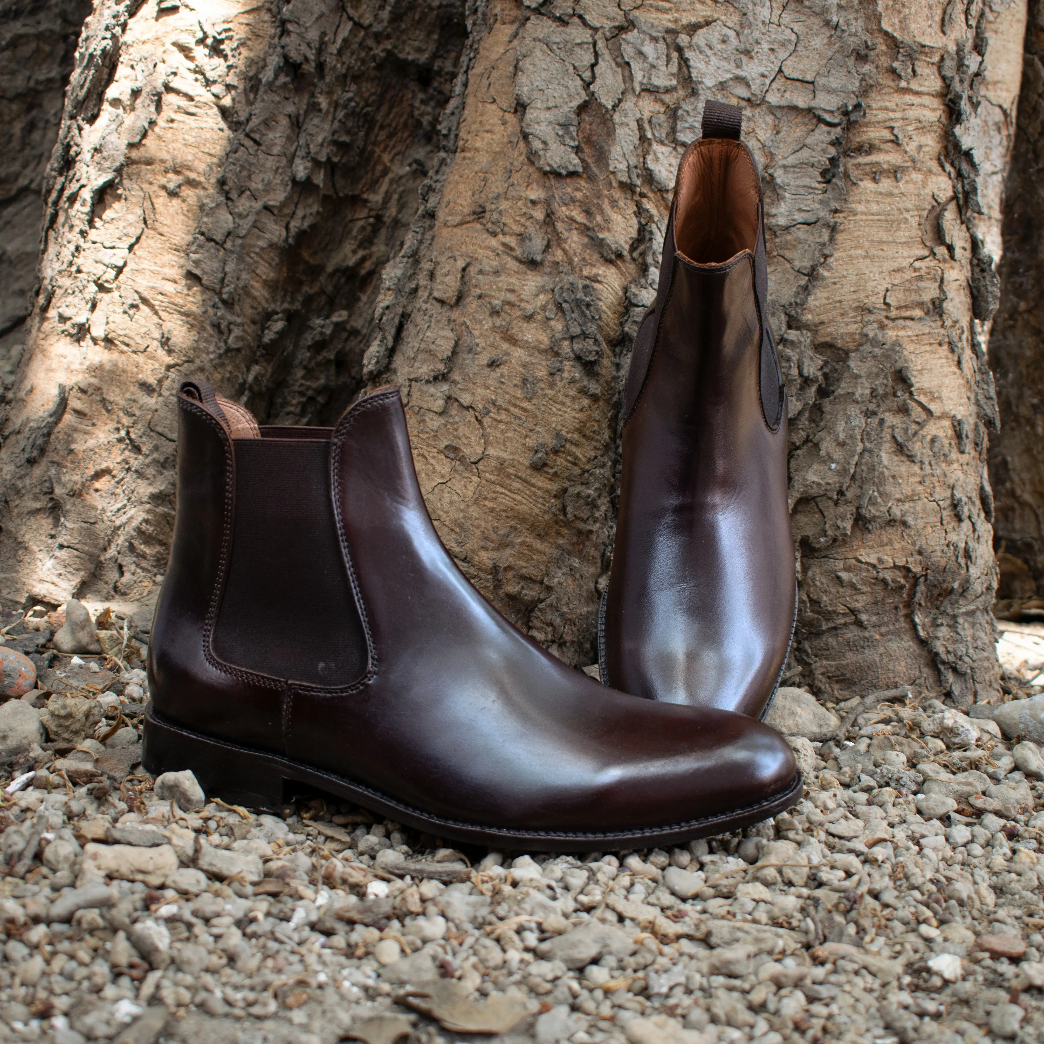 Height Increasing Brown Leather Fenland Slip On Chelsea Boots sold by Costoso Italiano product image thumbnail 2