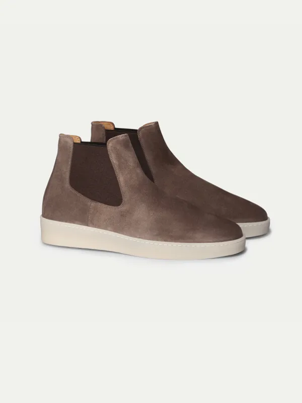 Grey Suede Caleros Chelsea Boots with White Sole - Summer 2024 Collection sold by Costoso Italiano