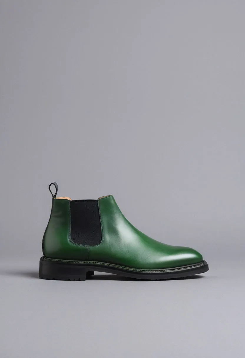 Green Leather Grayson Chelsea Boot sold by Costoso Italiano product image thumbnail 2