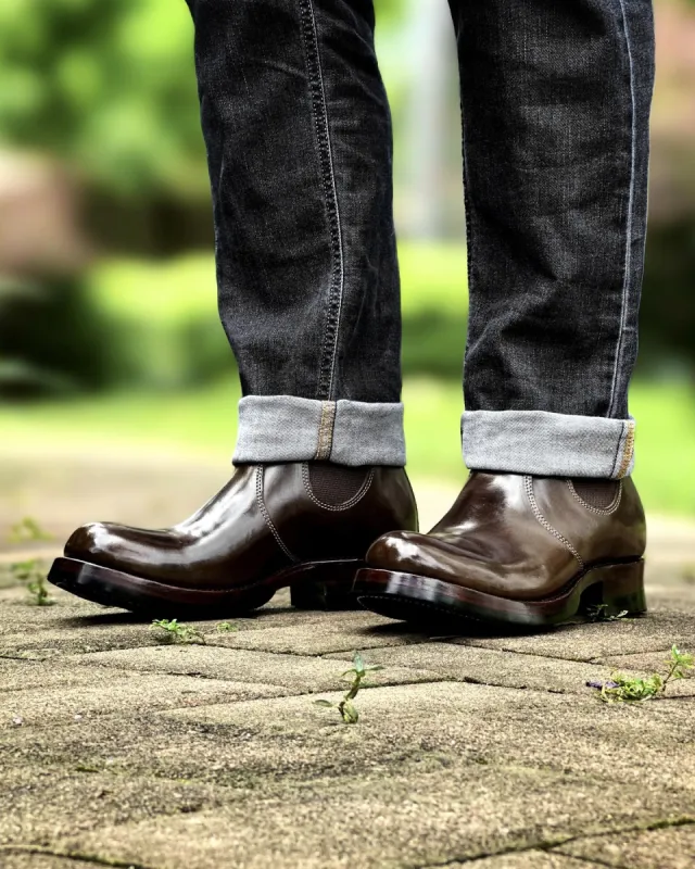 Brown Leather Trendy Trotters Slip On Chelsea Boots sold by Costoso Italiano