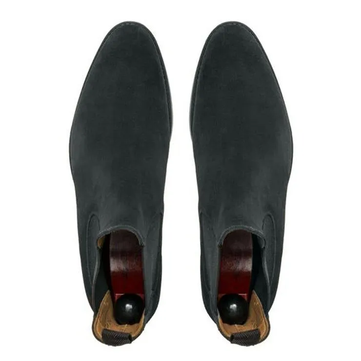 Flat Feet Shoes - Black Suede Fenland Slip On Chelsea Boots with Arch Support sold by Costoso Italiano product image thumbnail 2