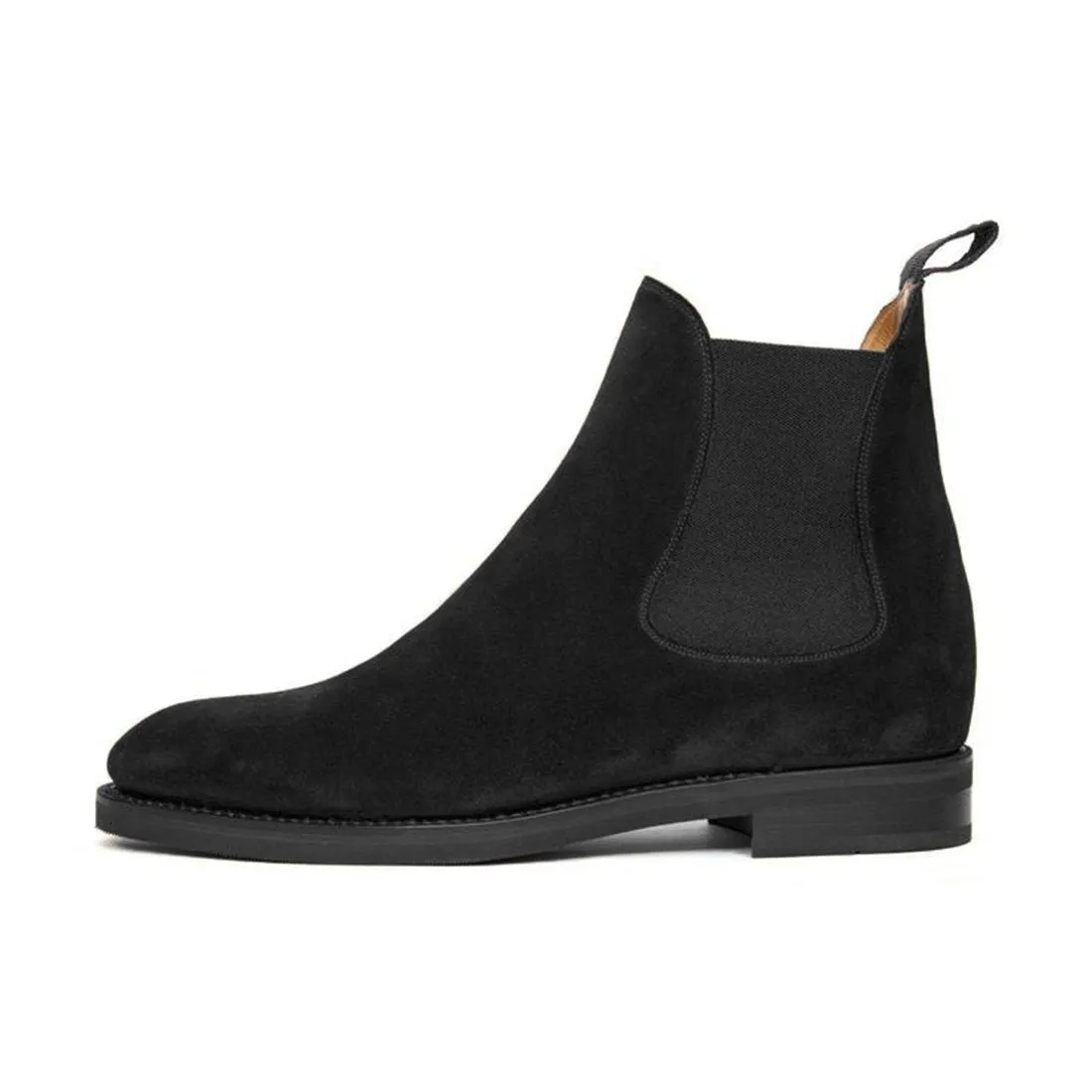Flat Feet Shoes - Black Suede Fenland Slip On Chelsea Boots with Arch Support sold by Costoso Italiano product image thumbnail 3