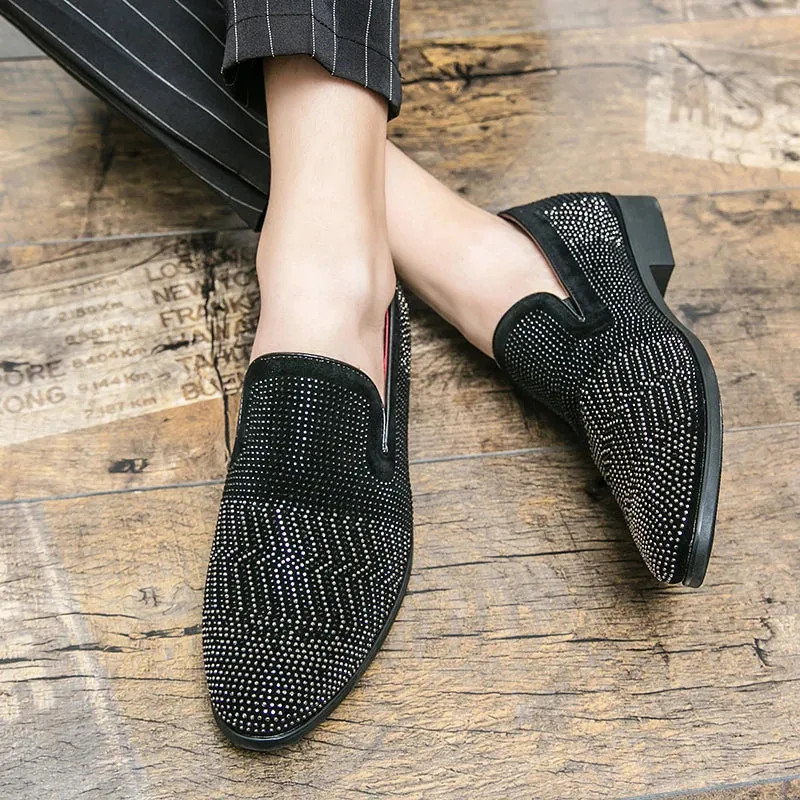 Black Leather Hand Work Zardozi Peshawari Loafers | Wedding Shoes for Groom | Shoes for Haldi Mehendi Sangeet sold by Costoso Italiano