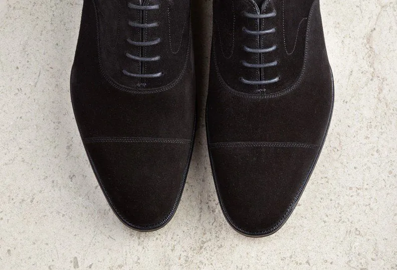 Black Suede Waltham Toe Cap Oxfords sold by Costoso Italiano product image thumbnail 4
