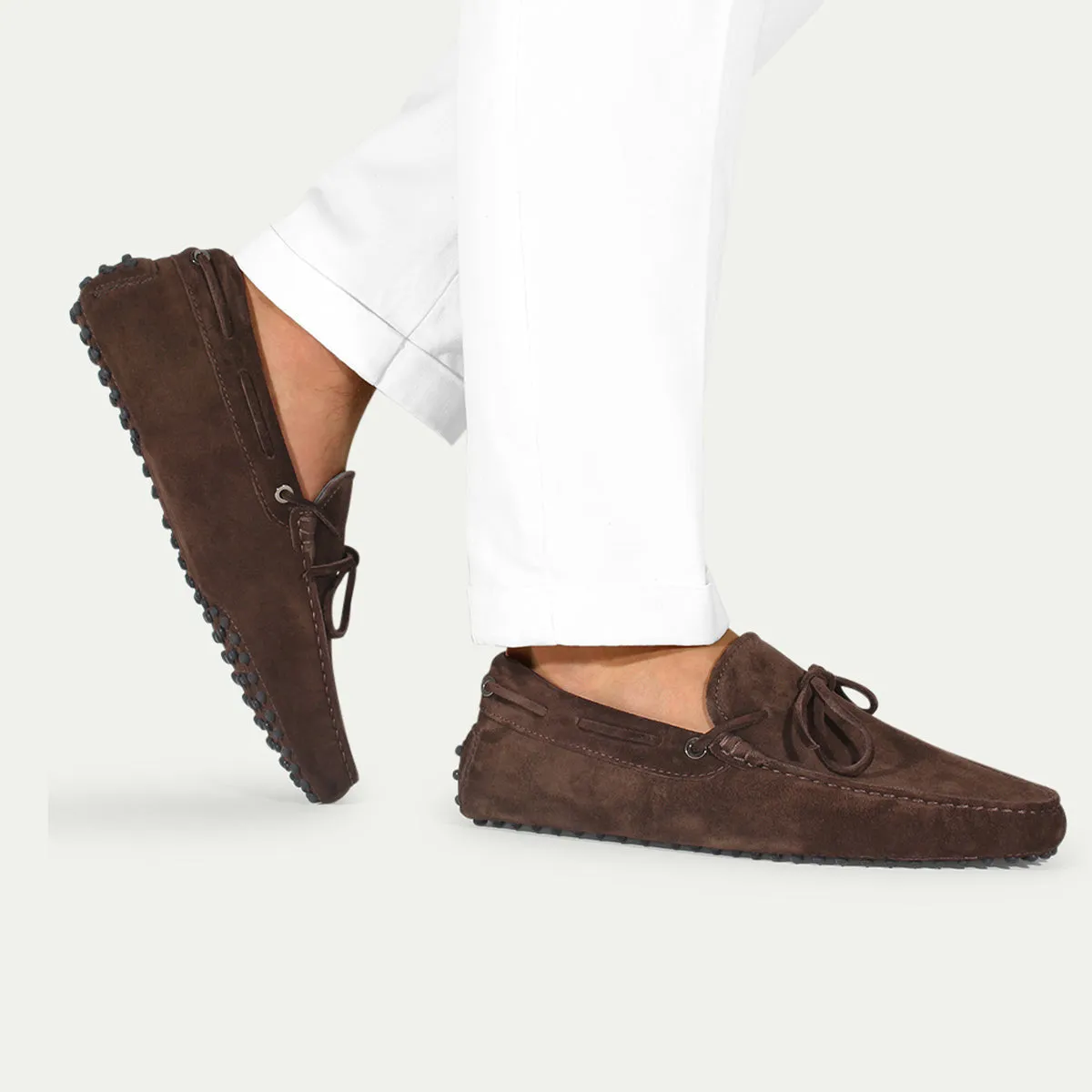 Brown Suede Ophelia Driving Loafers - AW24 sold by Costoso Italiano