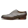 Olive Green Leather Gedling Brogue Oxfords sold by Costoso Italiano