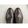 Olive Green Leather Gedling Brogue Oxfords sold by Costoso Italiano