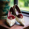 White Velvet Hand Work Zardozi Peshawari Loafers | Wedding Shoes for Groom | Shoes for Haldi Mehendi Sangeet sold by Costoso Italiano