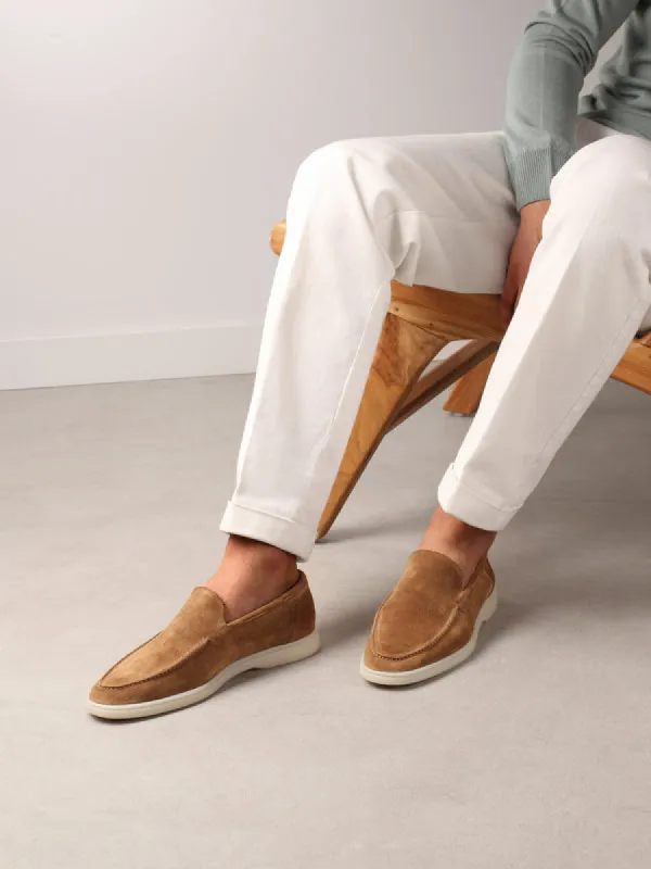 Tan Suede Athena Yatch Loafers - AW24 sold by Costoso Italiano