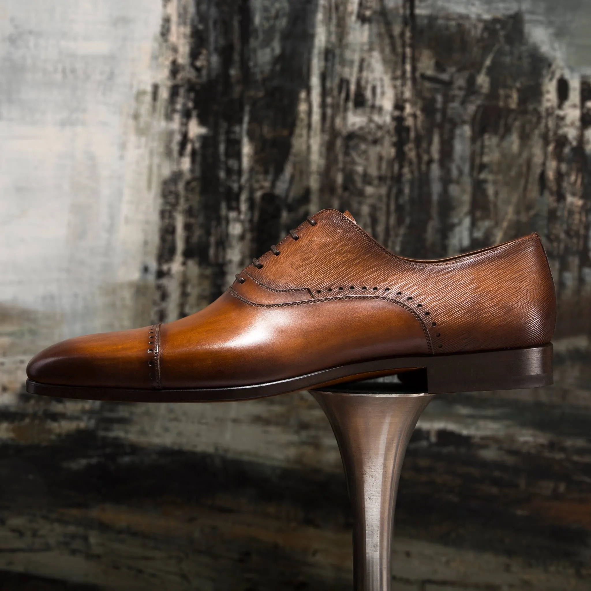 Tan Leather Jovian Lace Up Brogue Toe Cap Balmoral Oxfords - SS23 sold by Costoso Italiano