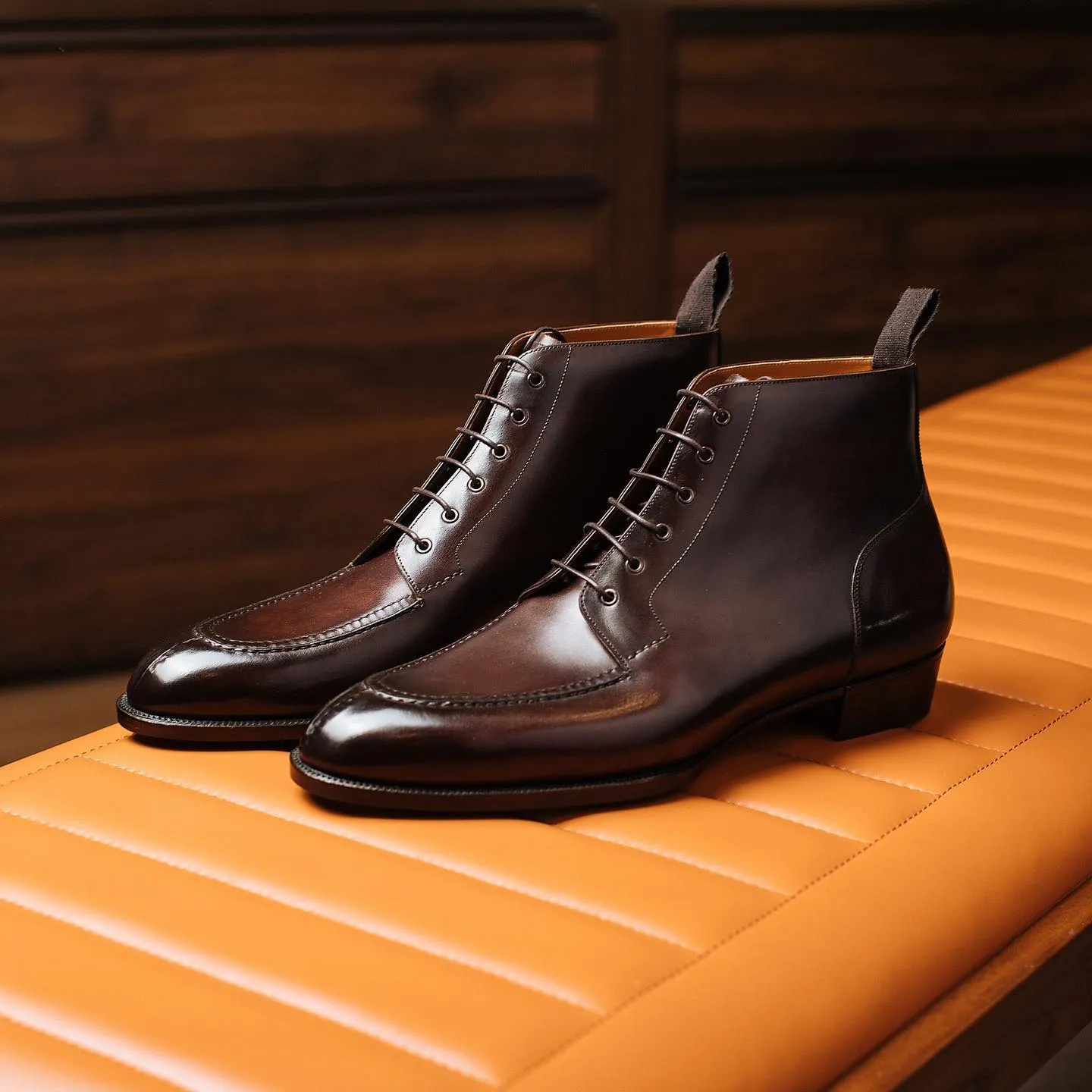 Brown Leather Ravello Lace Up Derby Boots - AW24 sold by Costoso Italiano