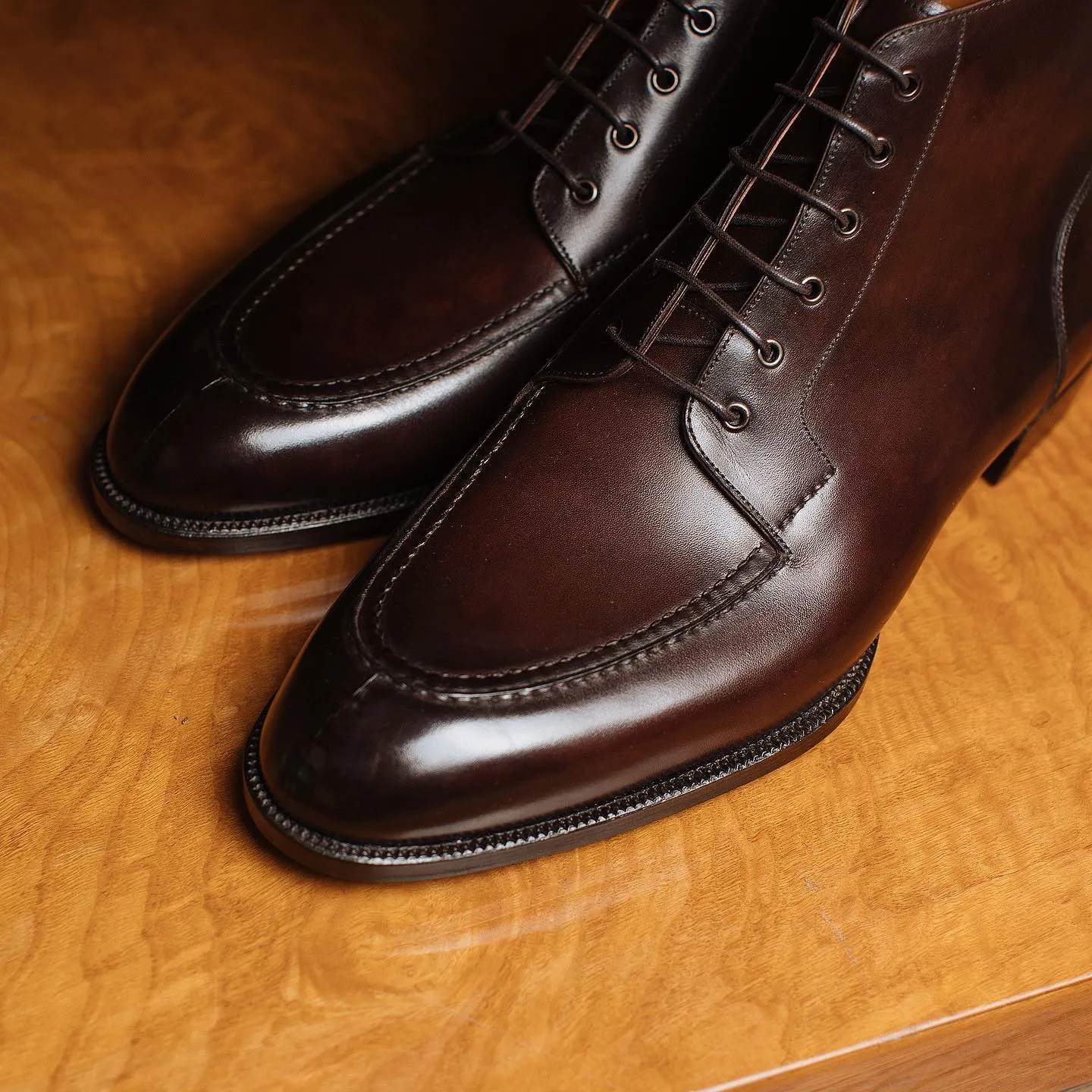 Brown Leather Ravello Lace Up Derby Boots - AW24 sold by Costoso Italiano product image thumbnail 2