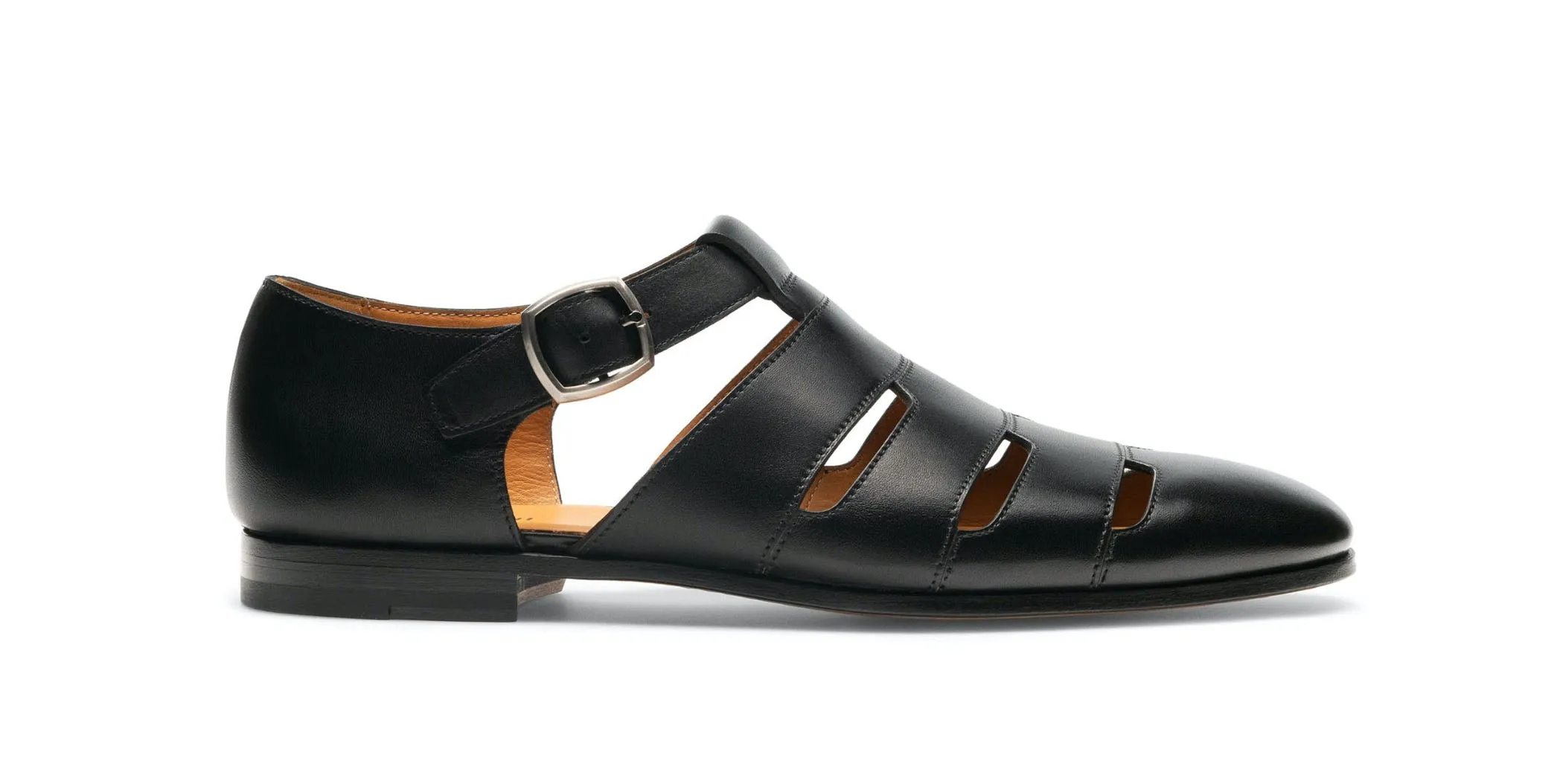 Black Leather Xenia Slip On Buckle Sandal Loafers sold by Costoso Italiano product image thumbnail 2