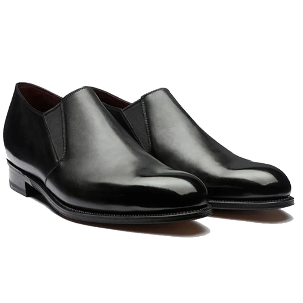 Height Increasing Black Leather Worthing Loafers sold by Costoso Italiano
