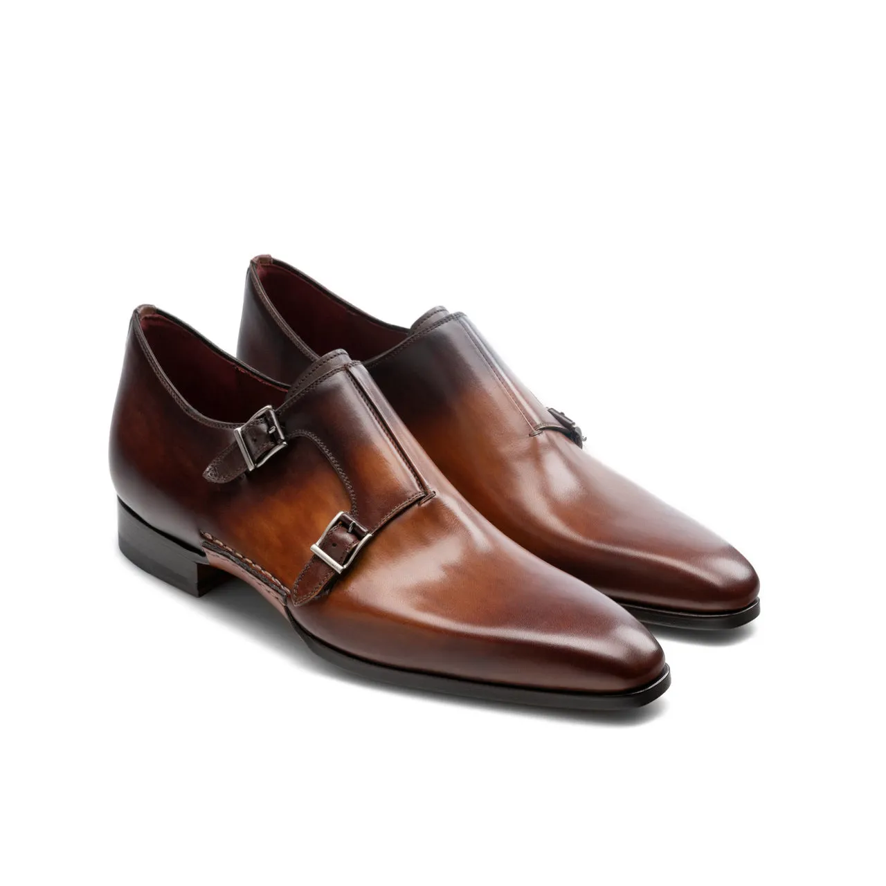 Height Increasing Tan & Brown Leather Ballina Monk Straps Shoes sold by Costoso Italiano
