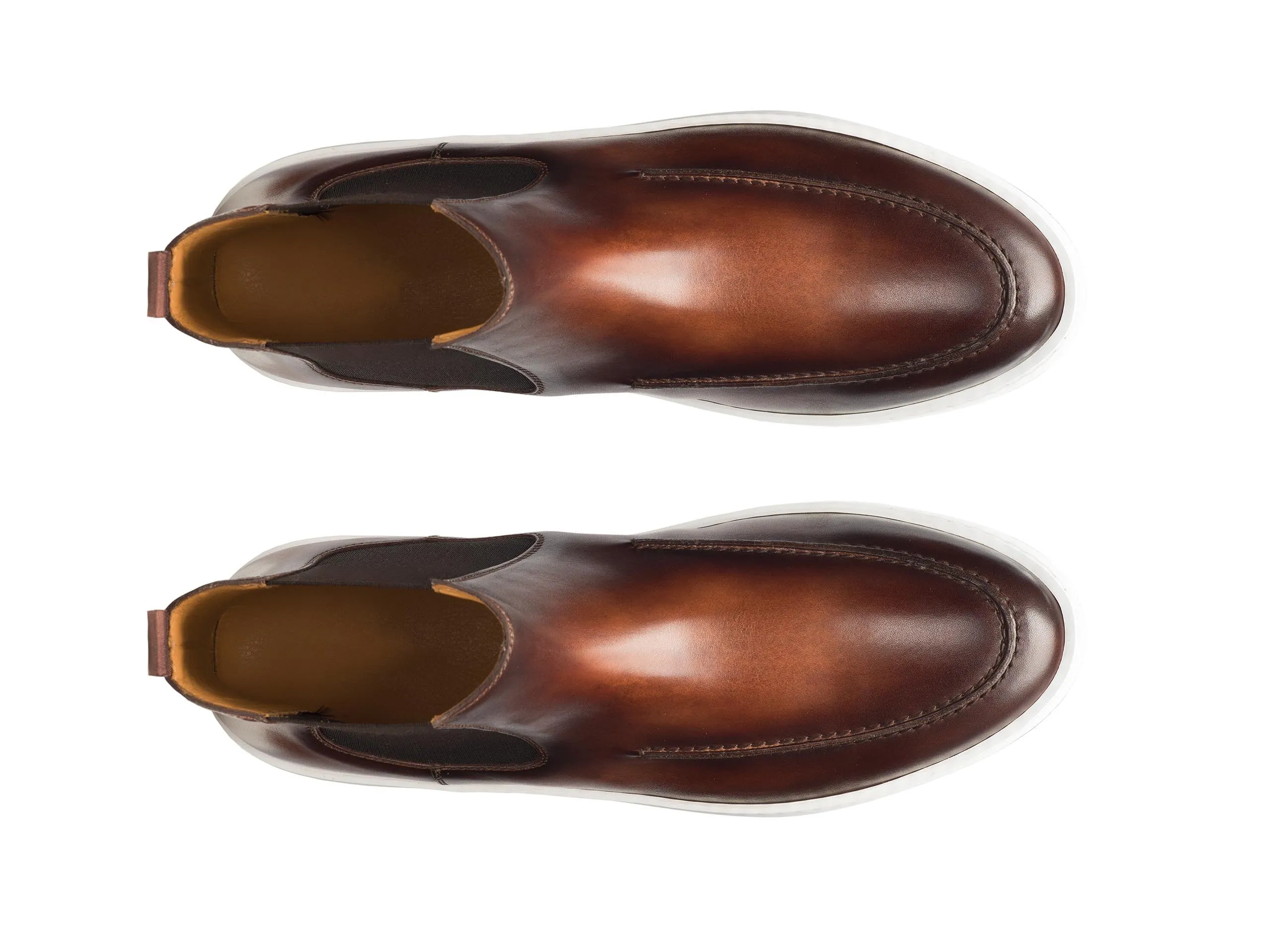 Height Increasing Tan Leather Napier High Top Chelsea Sneaker Boots sold by Costoso Italiano product image thumbnail 3