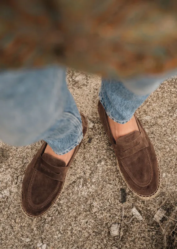 Brown Suede Celeste Calm Loafers with White Sole - Summer 2024 Collection sold by Costoso Italiano