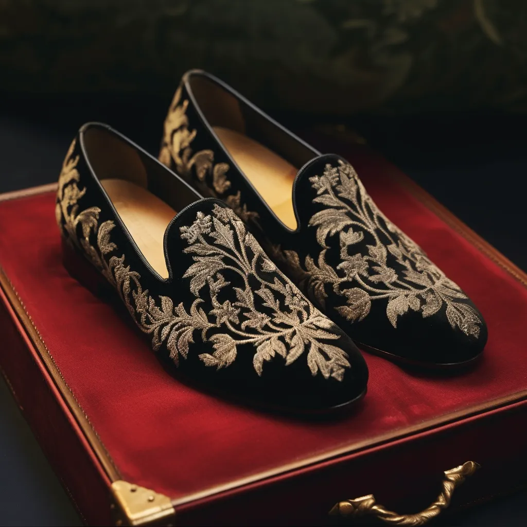 Black Velvet Hand Work Zardozi Peshawari Loafers | Wedding Shoes for Groom | Shoes for Haldi Mehendi Sangeet sold by Costoso Italiano