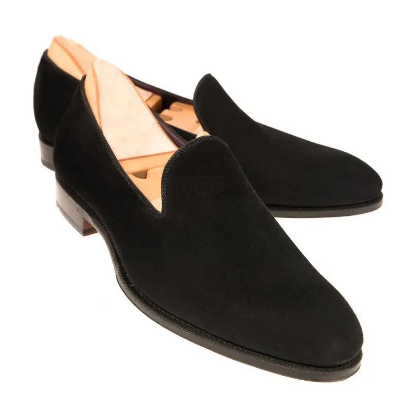 Height Increasing Black Suede Corbett Loafers sold by Costoso Italiano