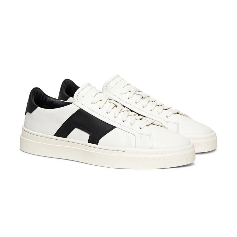 White and Black Leather Amelie Lace Up Sneakers - Summer 2024 Collection sold by Costoso Italiano