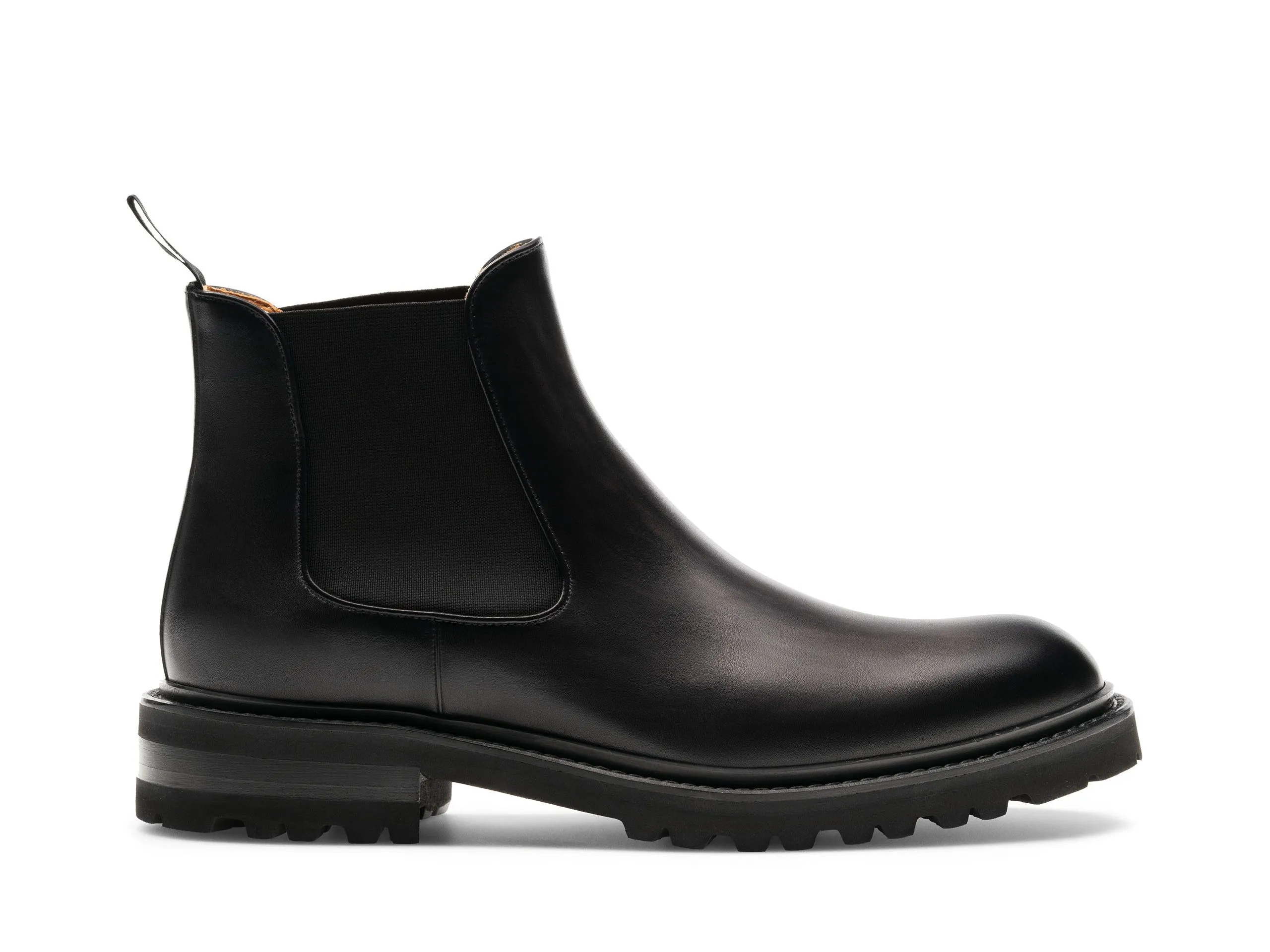 Height Increasing Black Leather Ferneto Chunky Chelsea Boots sold by Costoso Italiano product image thumbnail 3