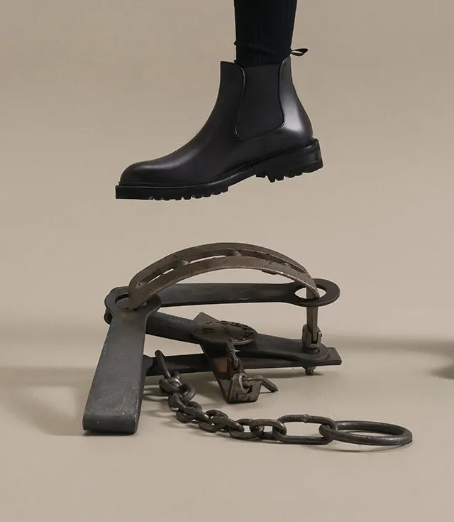 Height Increasing Black Leather Ferneto Chunky Chelsea Boots sold by Costoso Italiano product image thumbnail 4