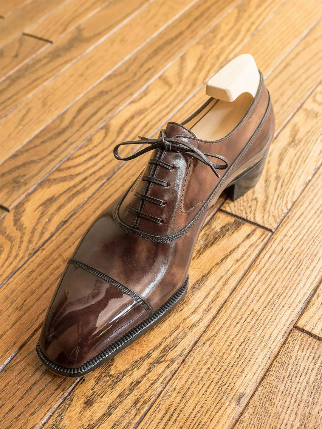 Brown Leather Seraphine Toe Cap Oxfords - Formal Shoes - SS23 sold by Costoso Italiano