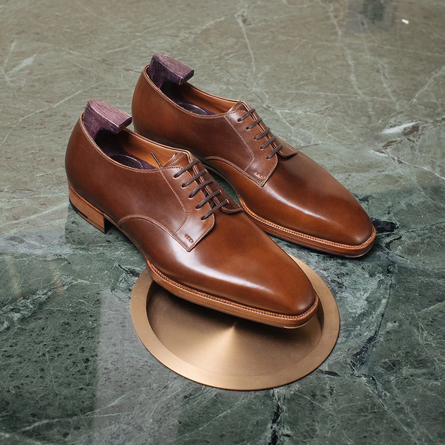 Tan Leather Alicante Lace Up Derby Shoes - AW24 sold by Costoso Italiano
