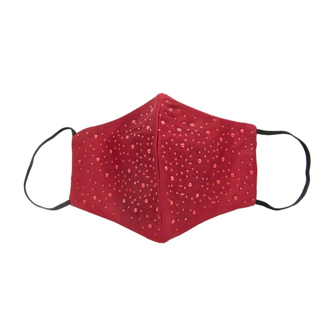 Red Silk Mask with Bubbles in Swarovski Crystals sold by Costoso Italiano