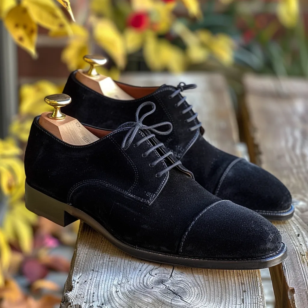 Black Suede Toe Cap Derby - Summer 2024 Collection sold by Costoso Italiano