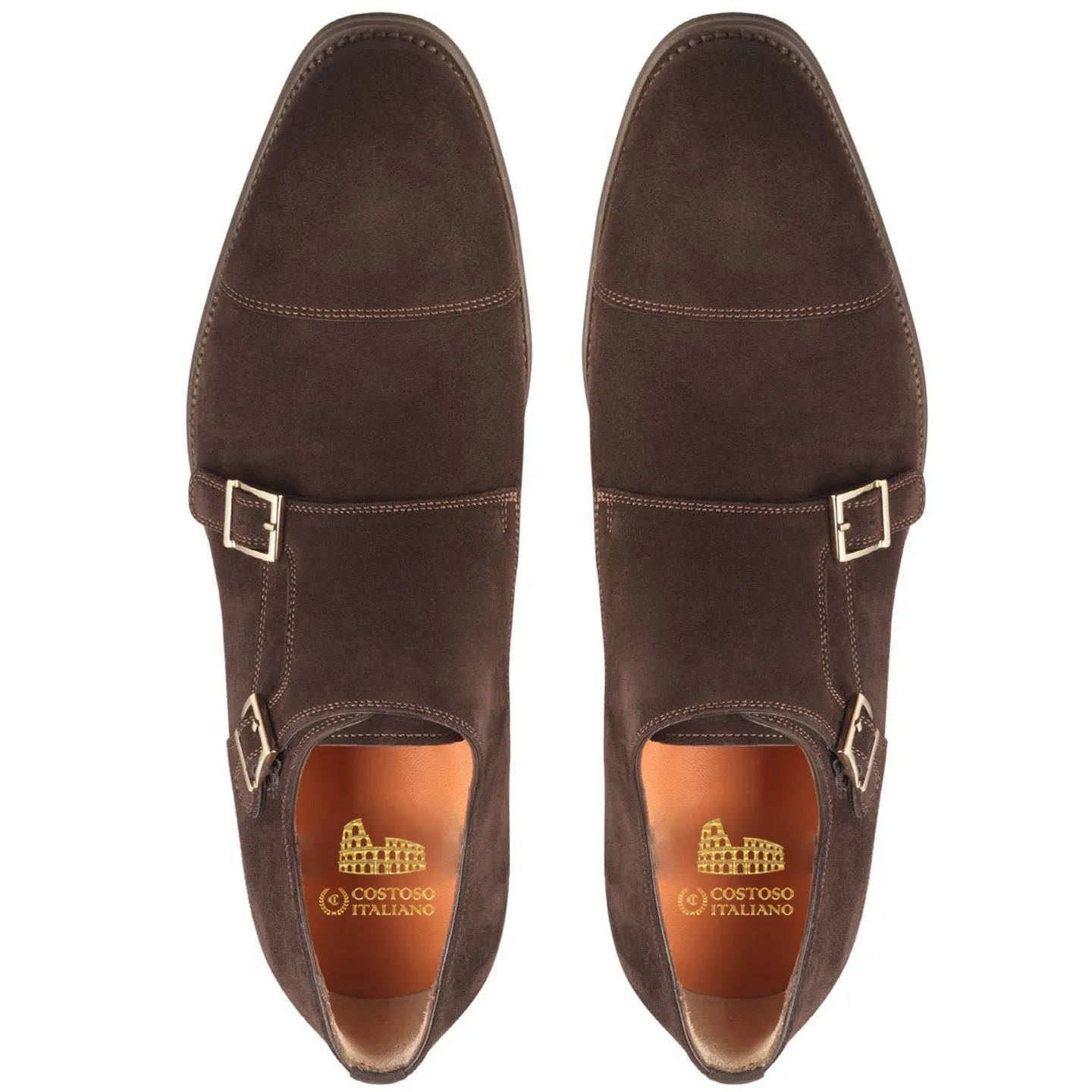 Flat Feet Shoes - Brown Suede Castle Monk Straps with Arch Support sold by Costoso Italiano product image thumbnail 2