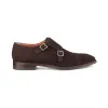 Flat Feet Shoes - Brown Suede Castle Monk Straps with Arch Support sold by Costoso Italiano