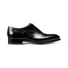 Flat Feet Shoes - Black Leather Woodford Balmoral Toe Cap Oxfords with Arch Support sold by Costoso Italiano