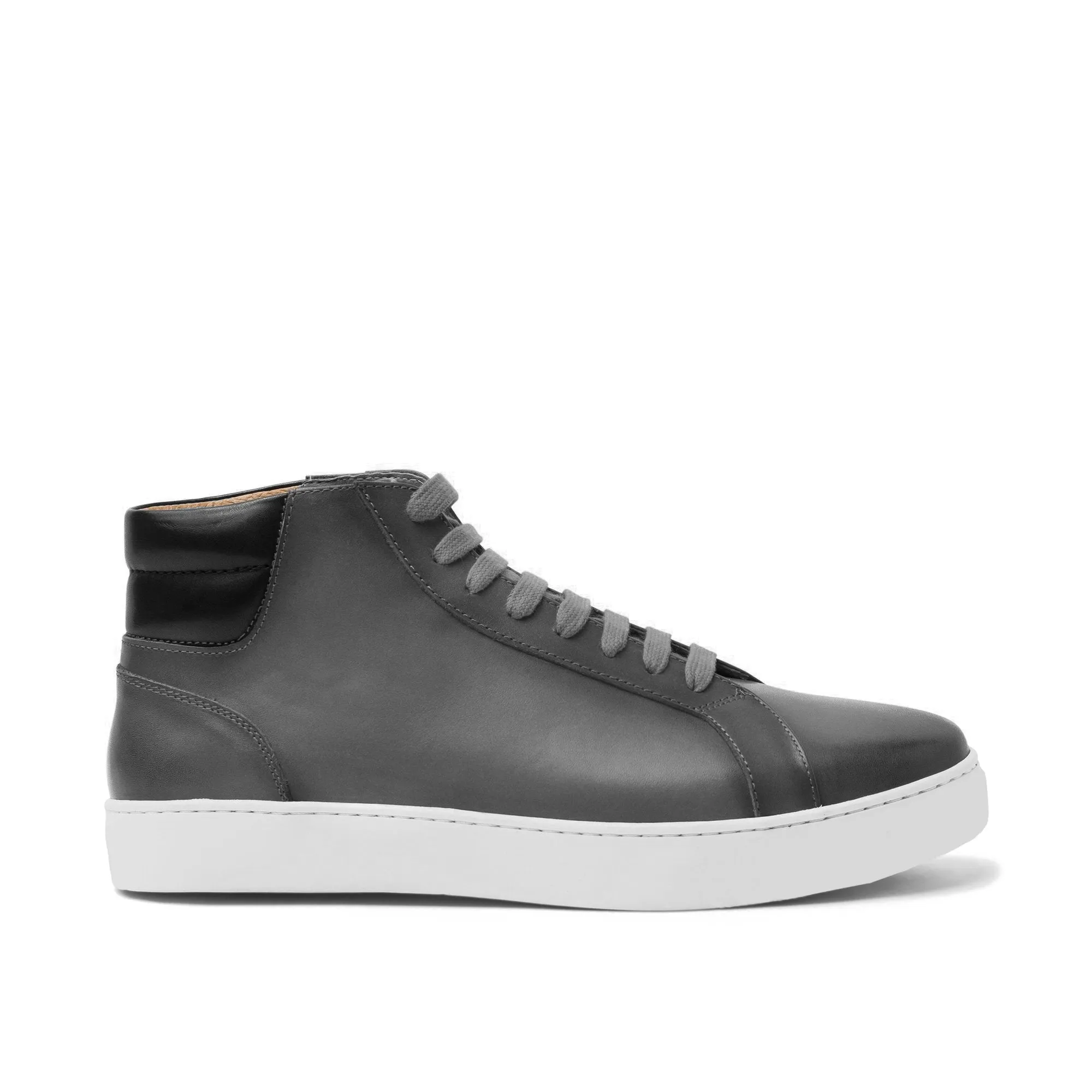 Height Increasing Black Dark Silver Leather Angus Sneaker Boots sold by Costoso Italiano product image thumbnail 2