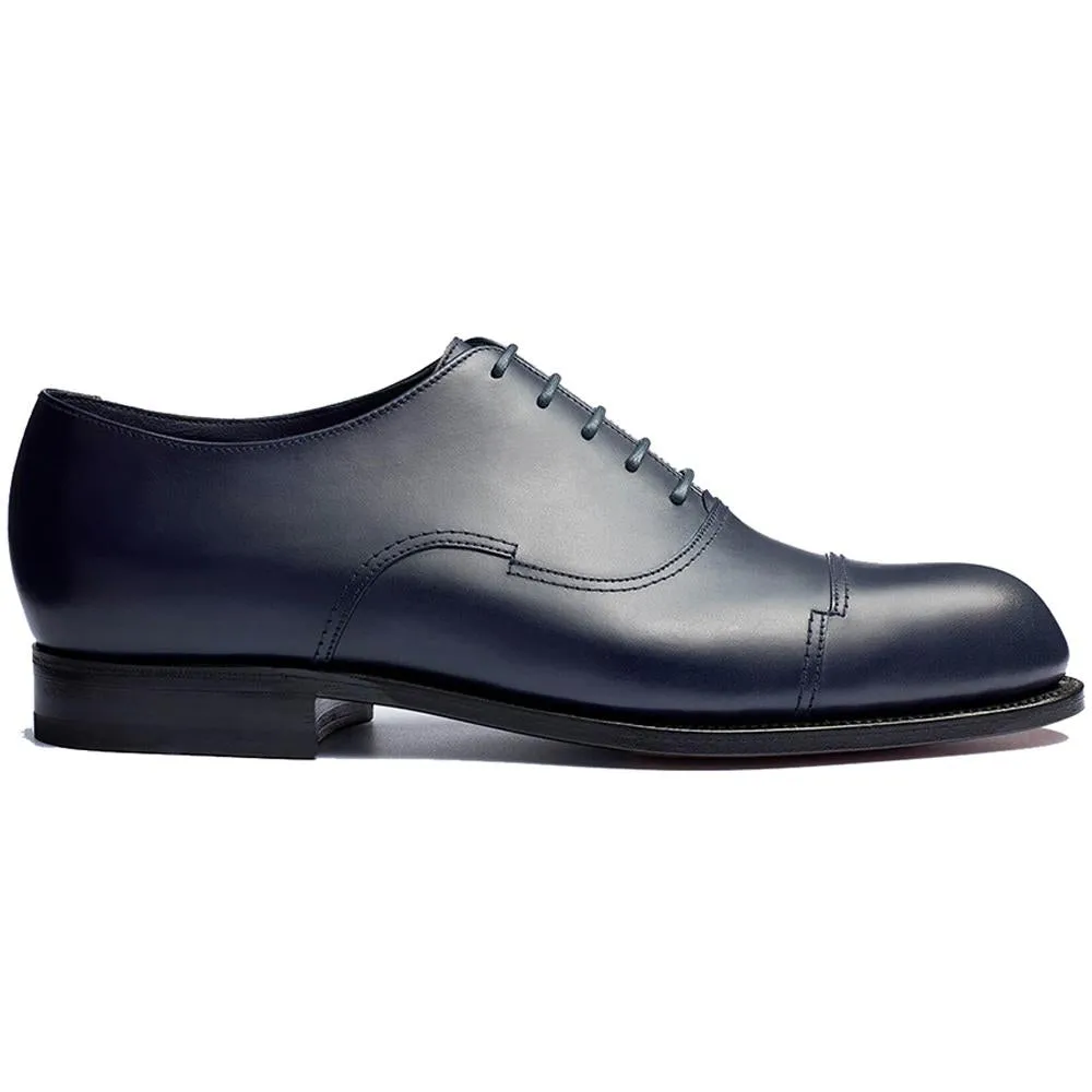 Flat Feet Shoes - Navy Blue Leather Broxtowe Balmoral Oxfords with Arch Support sold by Costoso Italiano