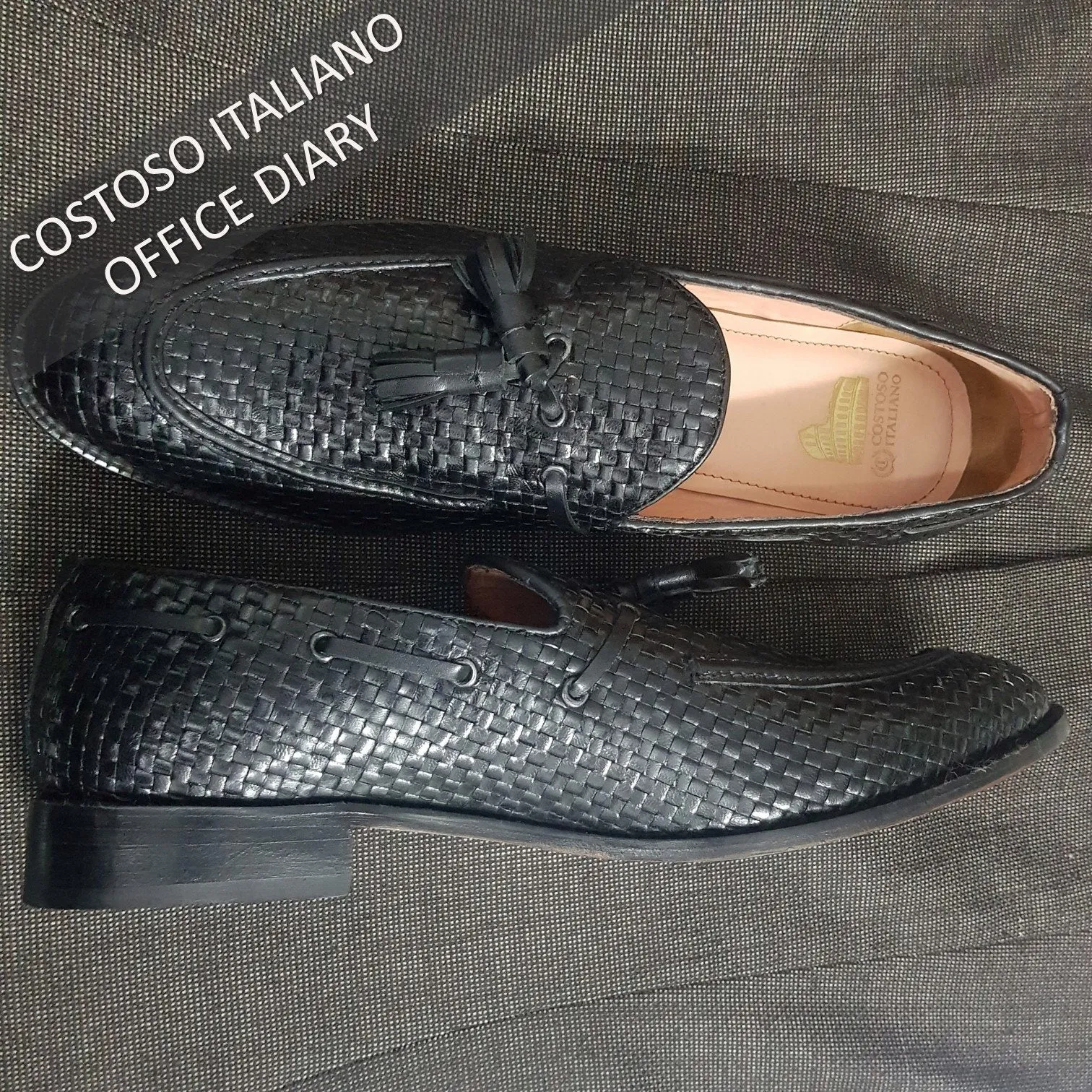 Flat Feet Shoes - Black Hand Woven Braided Leather Acton Loafers with Arch Support sold by Costoso Italiano product image thumbnail 4