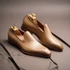 Cream Leather Boreas Minimalist Loafers sold by Costoso Italiano