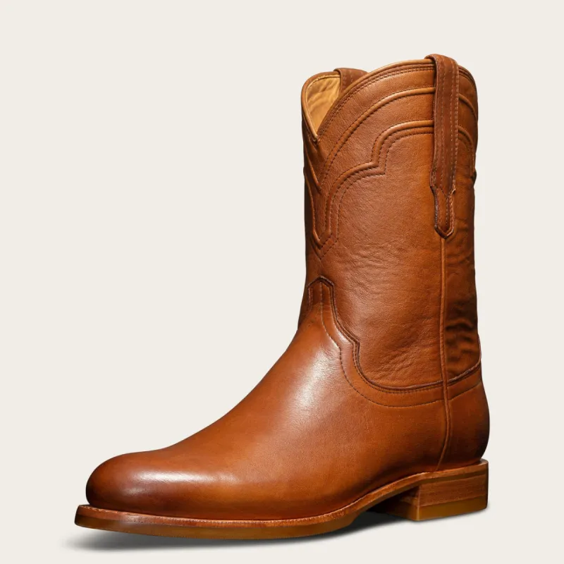 Tan Leather Tamapsy Slip On Zipper Western Cowboy Boots - AW24 sold by Costoso Italiano